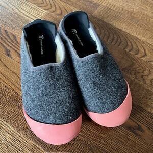 Mahabis Classic Womens Felt Wool Slippers EU39/US8.5 Removable Sole Pink Gray